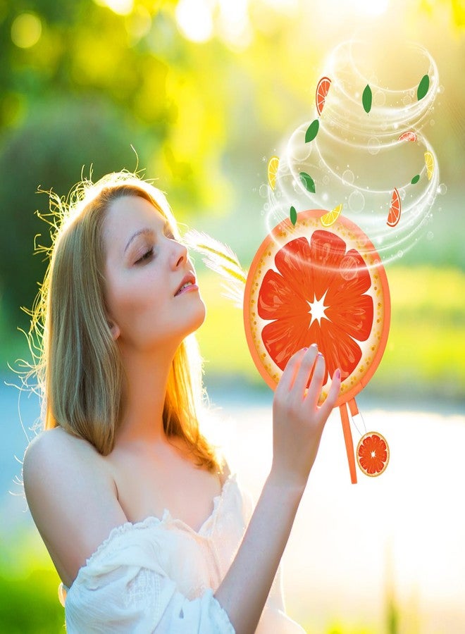 Vertintong 16 Pcs Round Foldable Hand Fan with 16 Pcs Incense Chips Summer Fruit Collapsible Cooling Fan Hanging with Fruit Air Freshener for Travel Summer Events Camping Outdoor Games Party Favors - Image 2